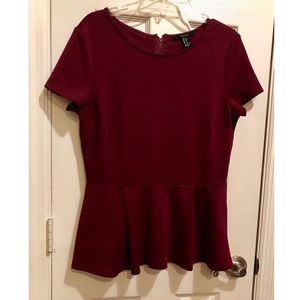 NWOT Maroon Fitted Women Short Sleeve Top